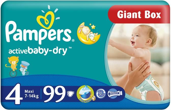 pampers pieluchy active baby 4 maxi 7-14kg 90szt