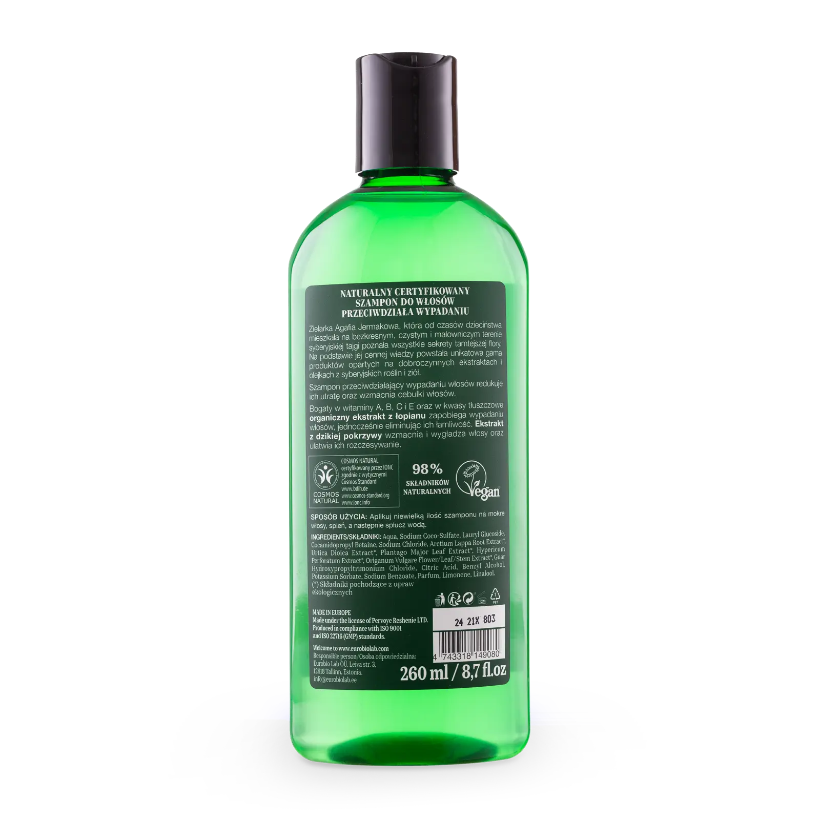 szampon przeciw wypadaniu włosów 350ml agafii skład