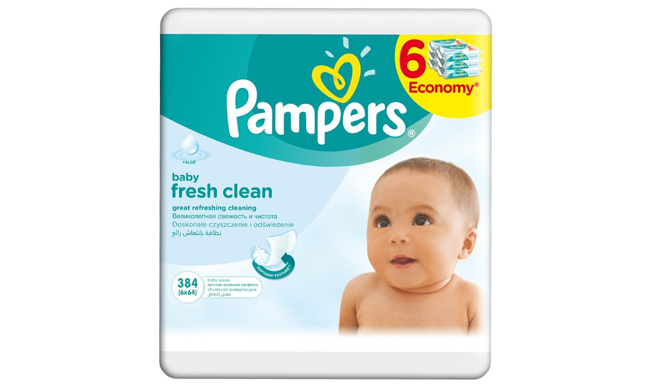 pampers chusteczki pielęgnacyjne zapas aloe 6 x 64 szt