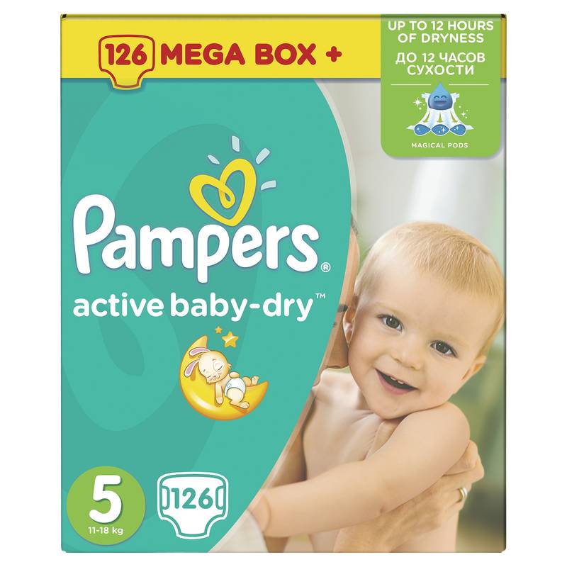 pieluchy pampers active baby dry 5 mega box