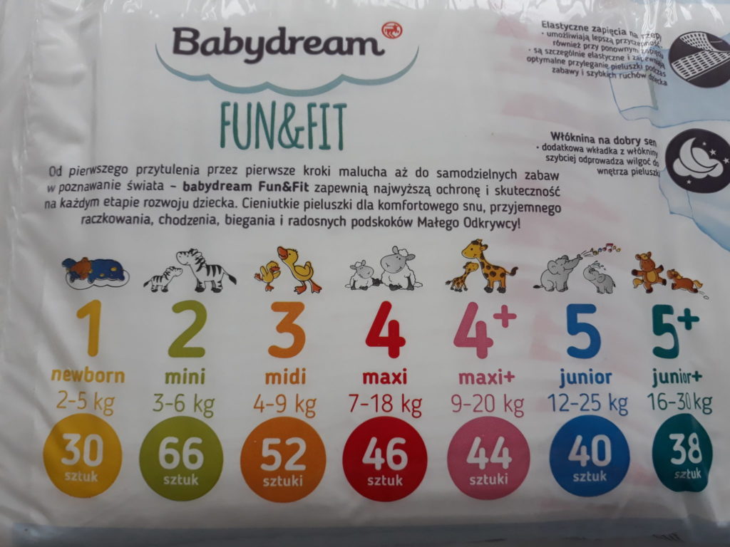 pieluchy babydream fun&fit 1 opinie