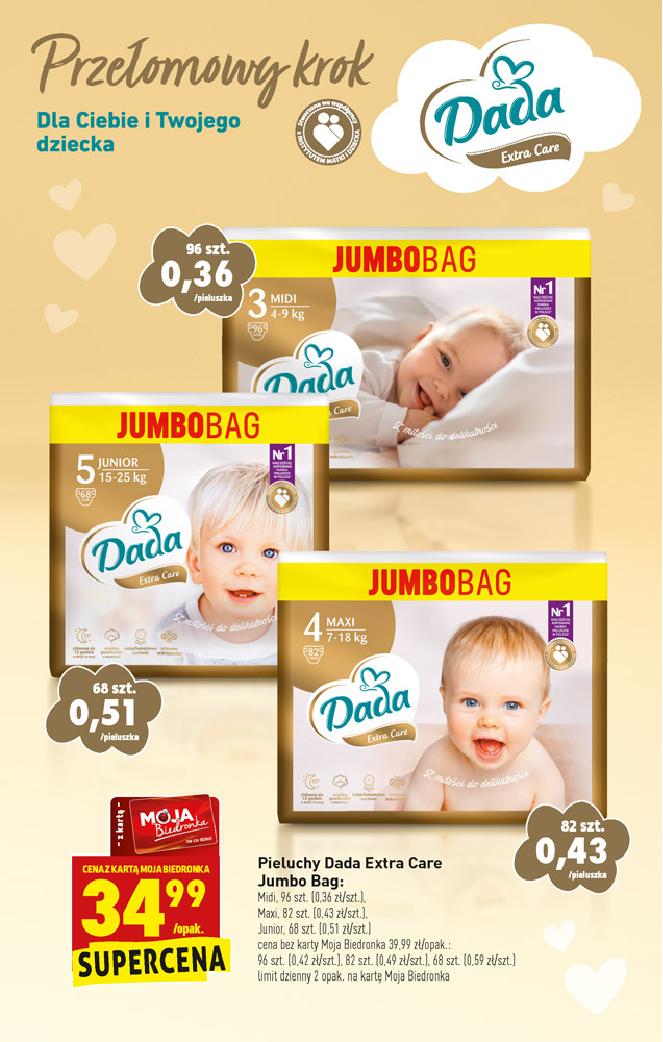 pieluchy dada jumbobox biedronka cena