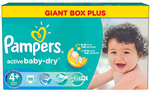 pampers active 4+ 96