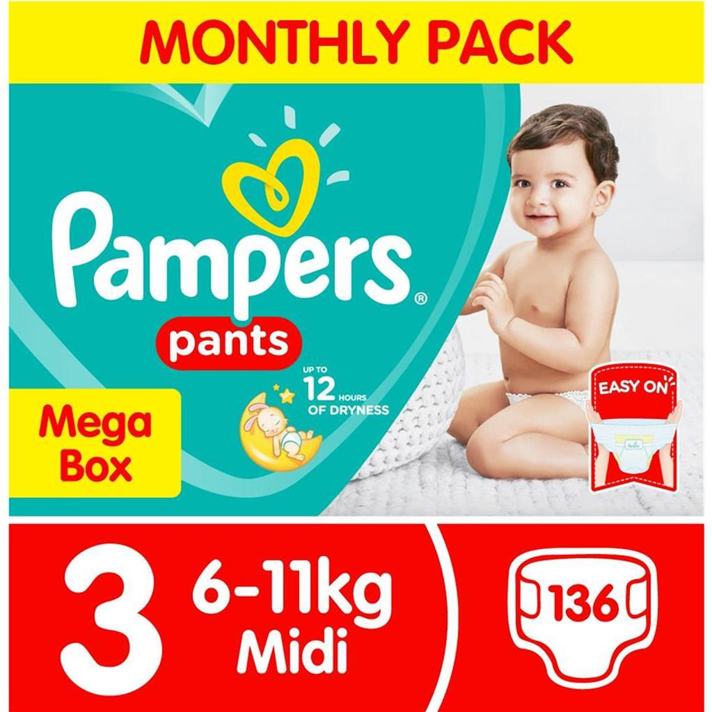 pampers size 3 monthly pack