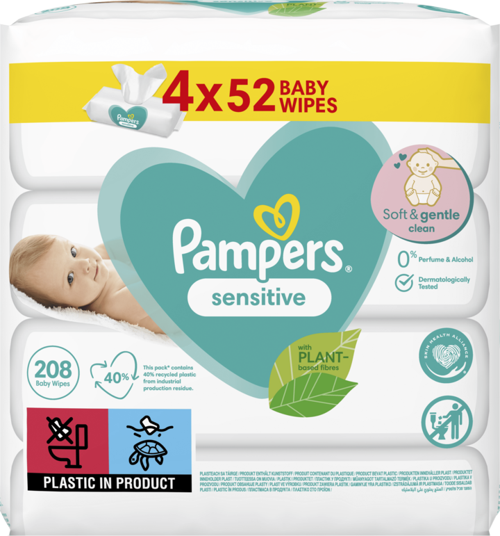 pampers sensitive chusteczki dla niemowląt 12x56 szt