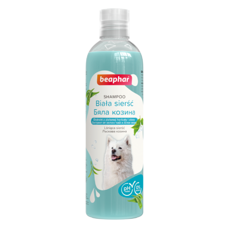 ładnie pachnący szampon dla psa bialego