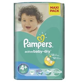 pieluchy pampers active baby-dry 4+ maxi+