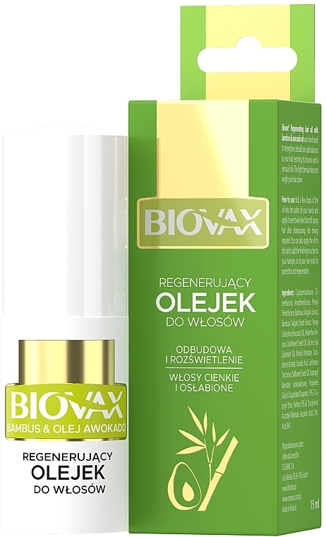 biovax elixir bambus olej avocado olejek do włosów