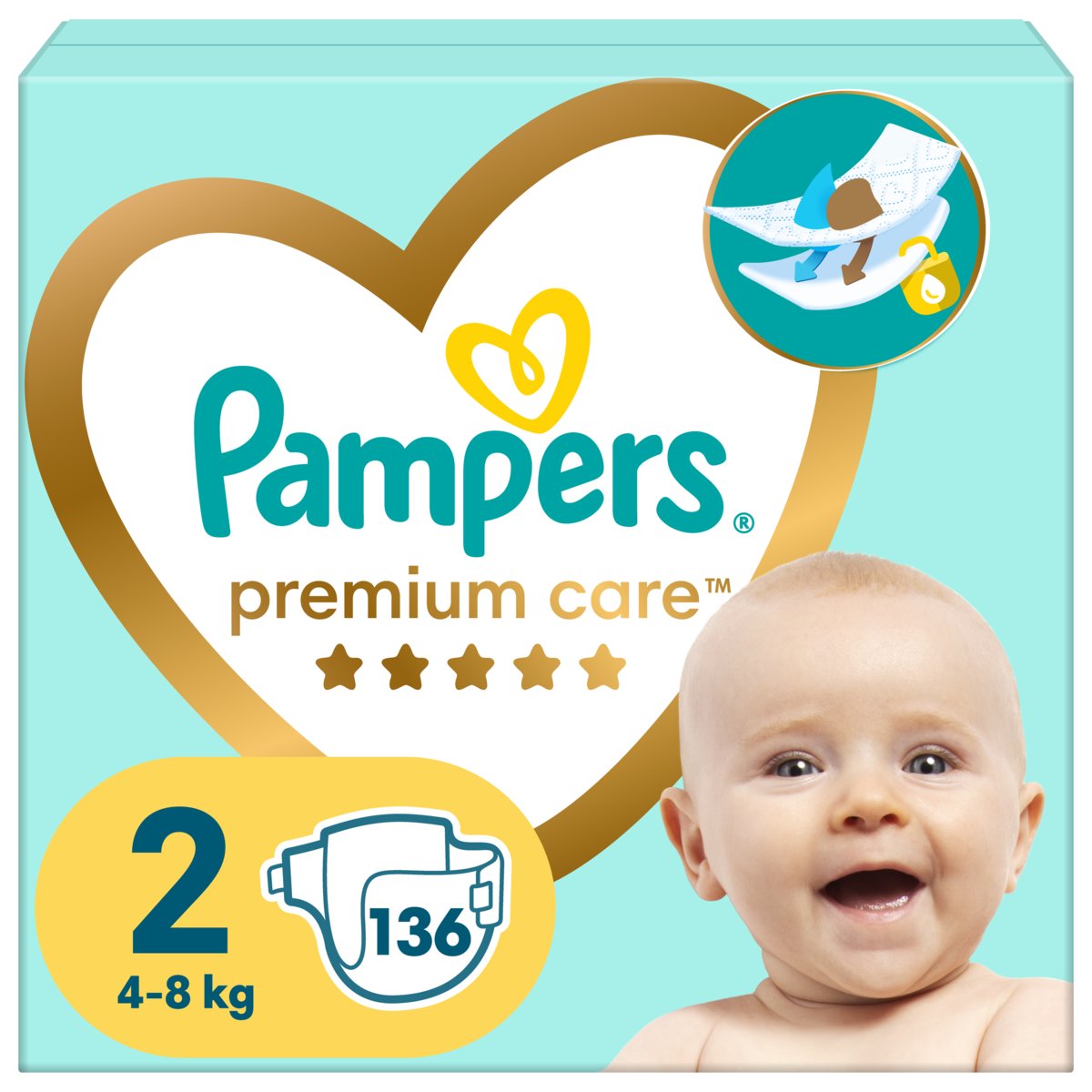 pampers premium care 2 new baby 80 sztuk