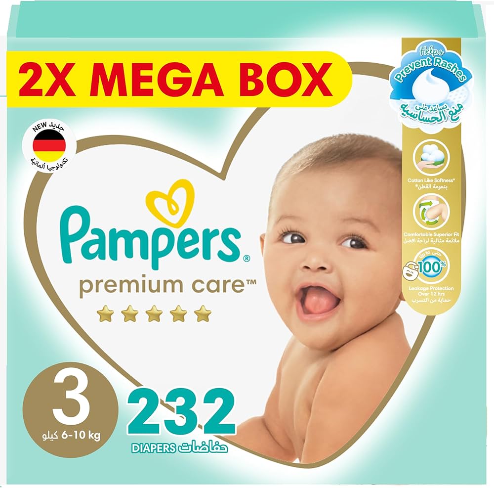 pampers premium care 3 mega box