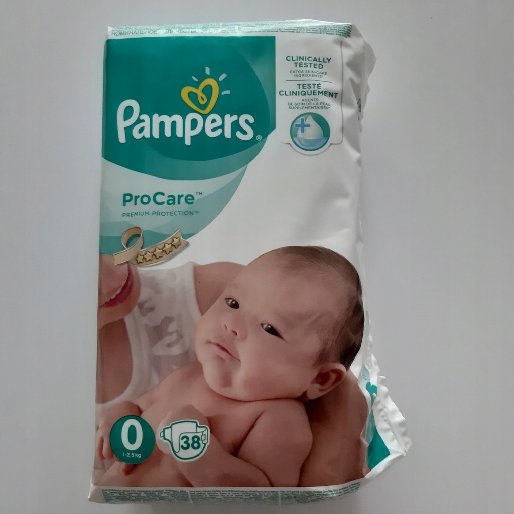 pampers procare pieluchy rozmiar 0 1-2 5kg 38 sztuk