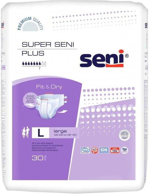 seni super plus pieluchomajtki large 30 szt