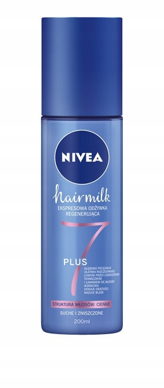 nivea hairmilk ekspresowa regenerująca odżywka do włosów o strukturze cienkiej