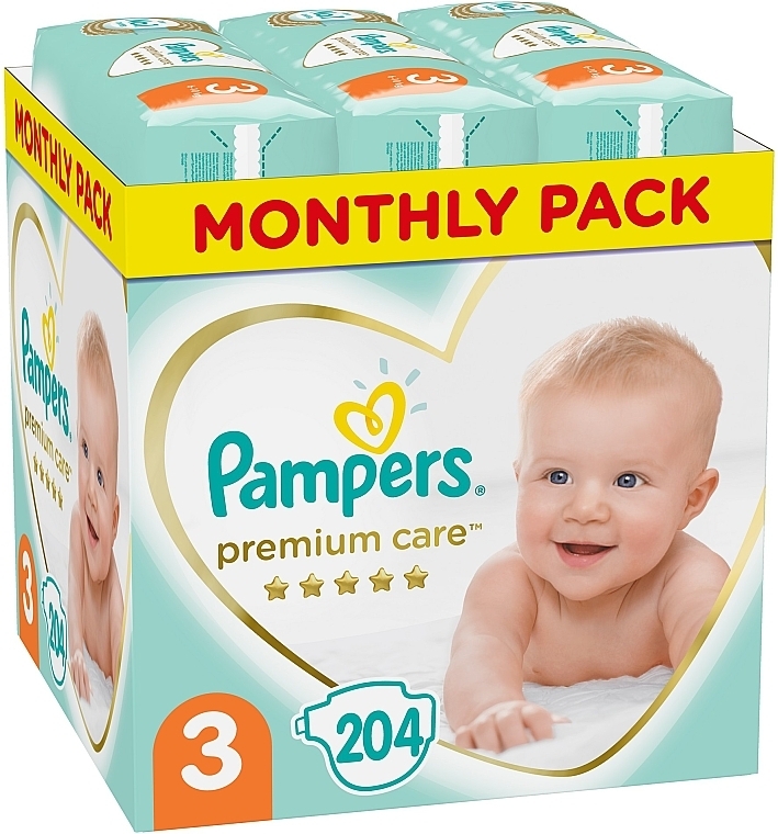 pampers 3 premium care 204 szt