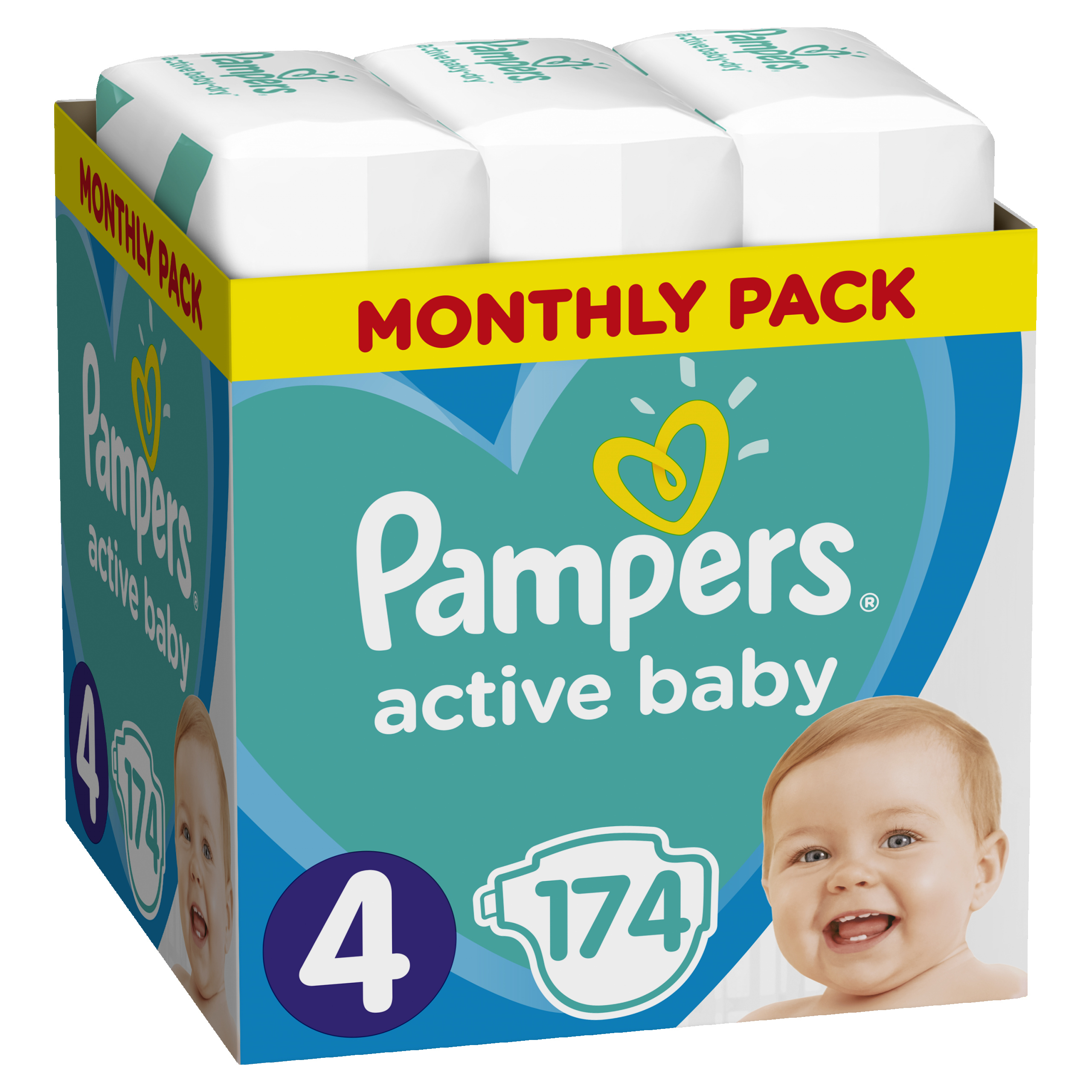 pampers active baby 4 174 szt