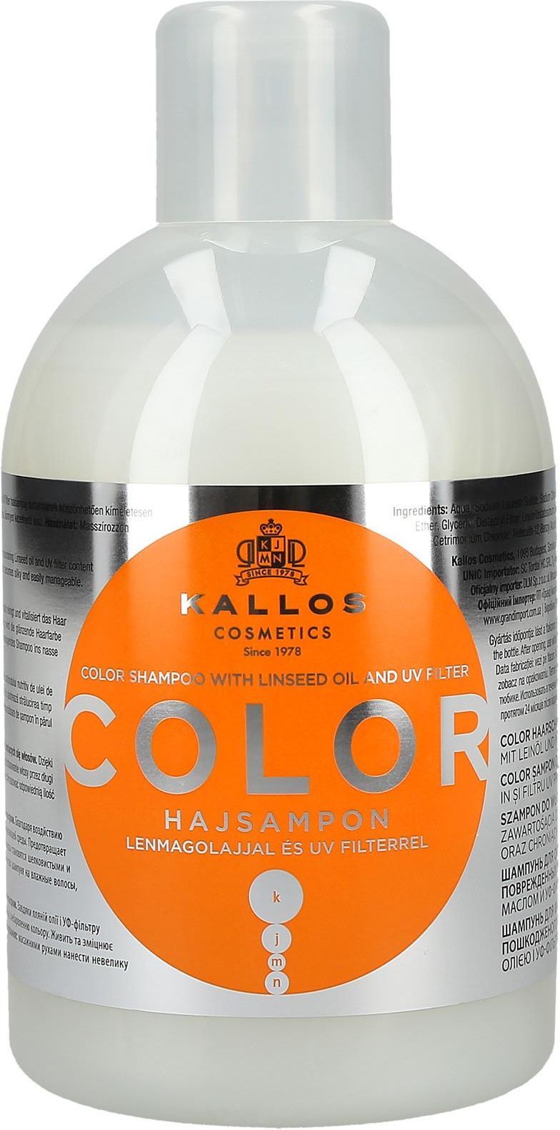 kallos color szampon do włosów farbowanych 1000ml