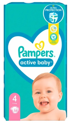 pampers active baby 4 58 szt