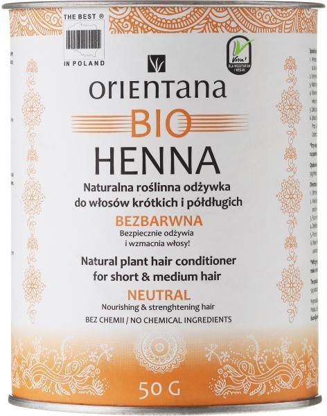 orientana bio henna naturalna roślinna odżywka do włosów bezbarwna