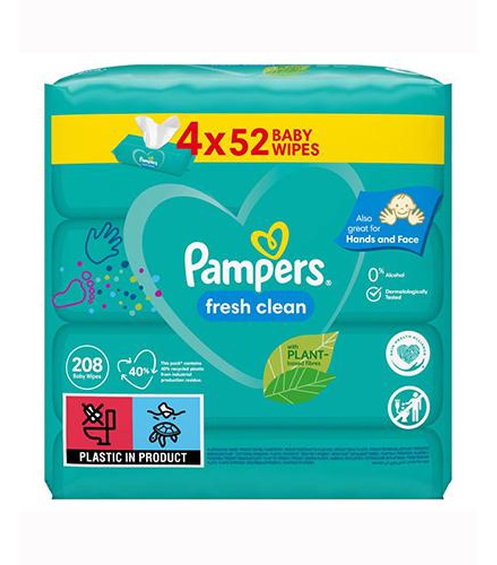 pampers chusteczki nawilżane dla niemowląt 4 x 52 szt