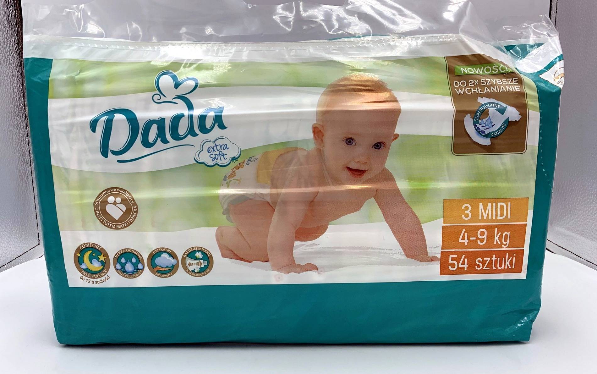 dada extra soft 3 midi pieluchy 4-9kg 60szt