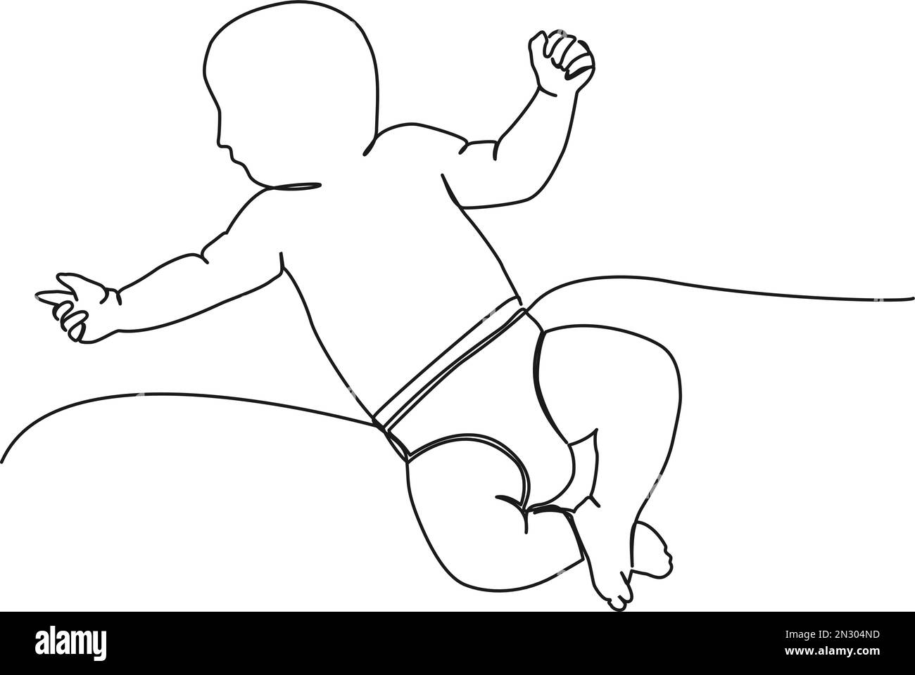 kid in pampers draw