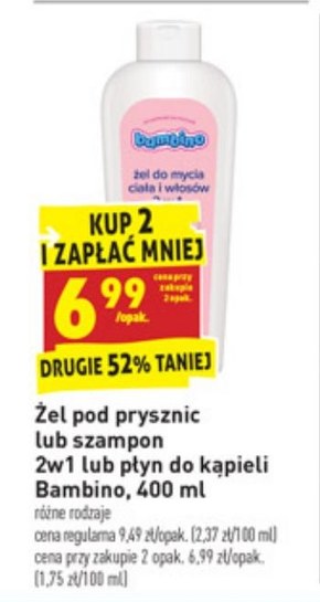 żel pod prysznic lub szampon bambino biedronka