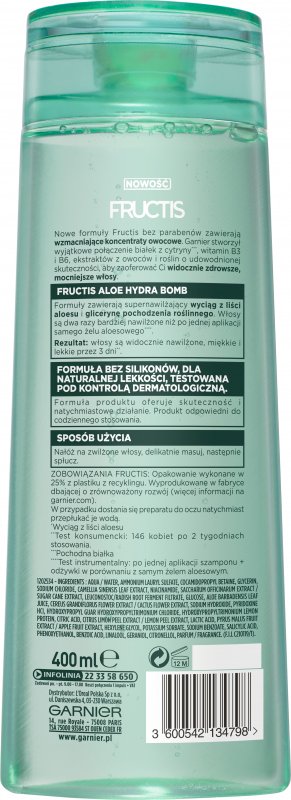 garnier hydra bomb szampon skład