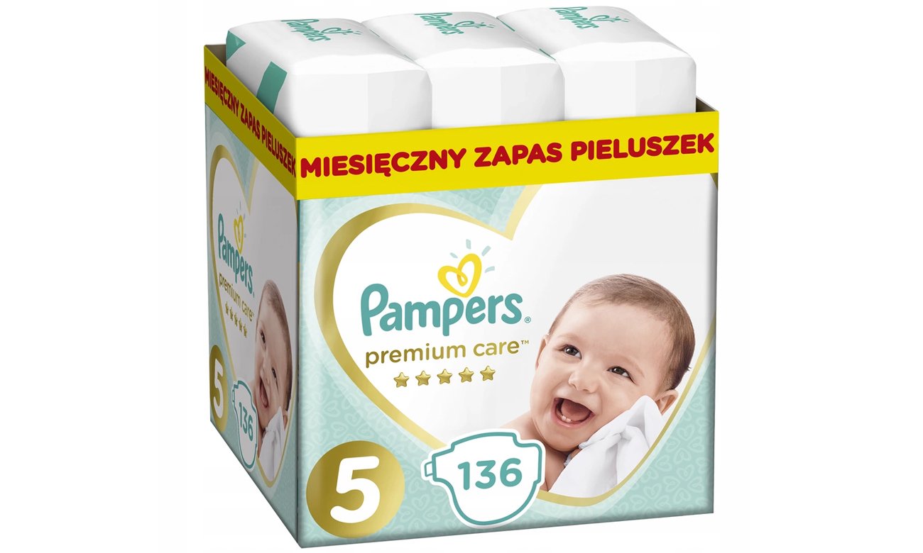 pampers premium care 5 junior 136 szt