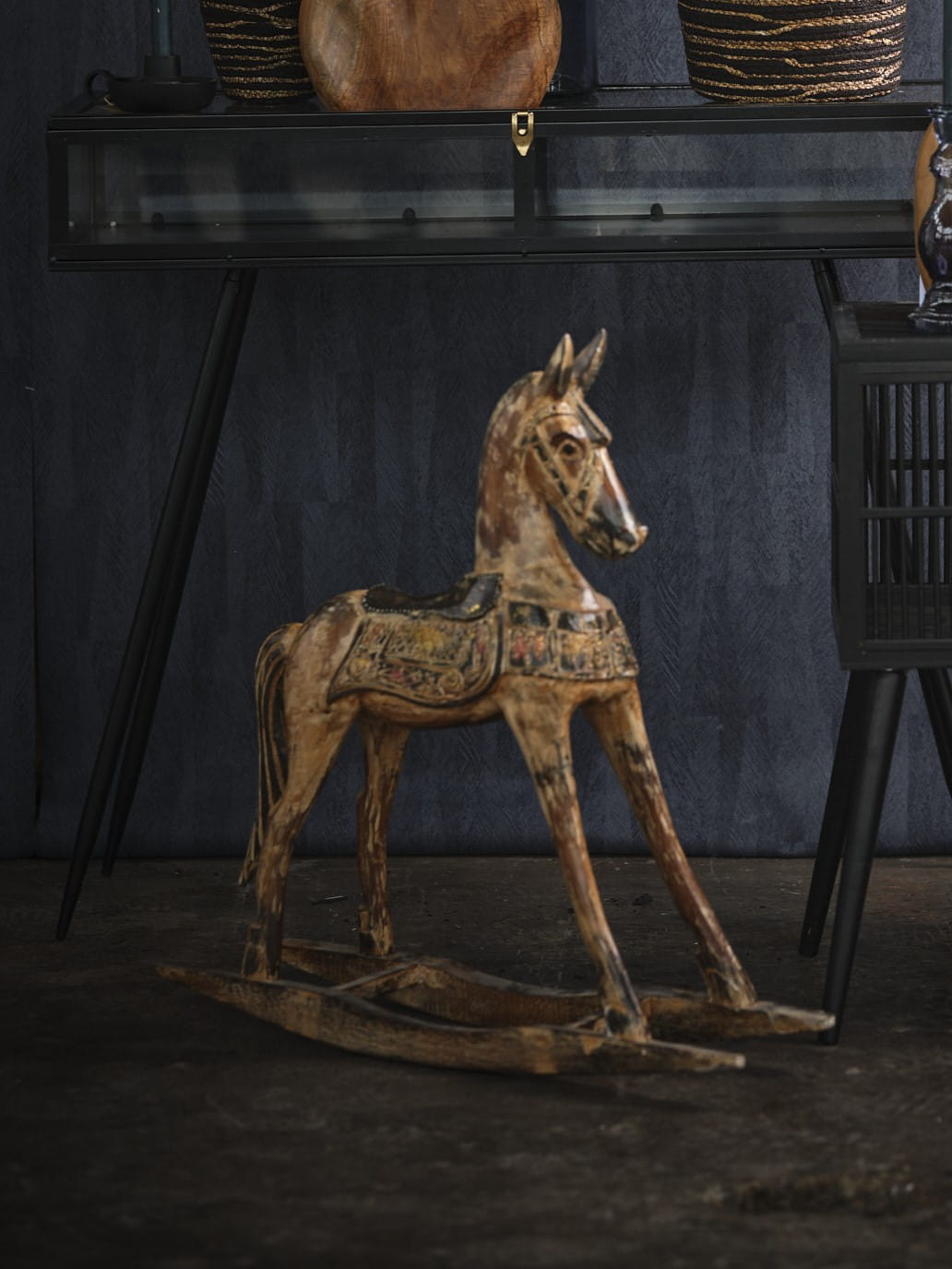 Troja Drewniany koń na biegunach Klasika