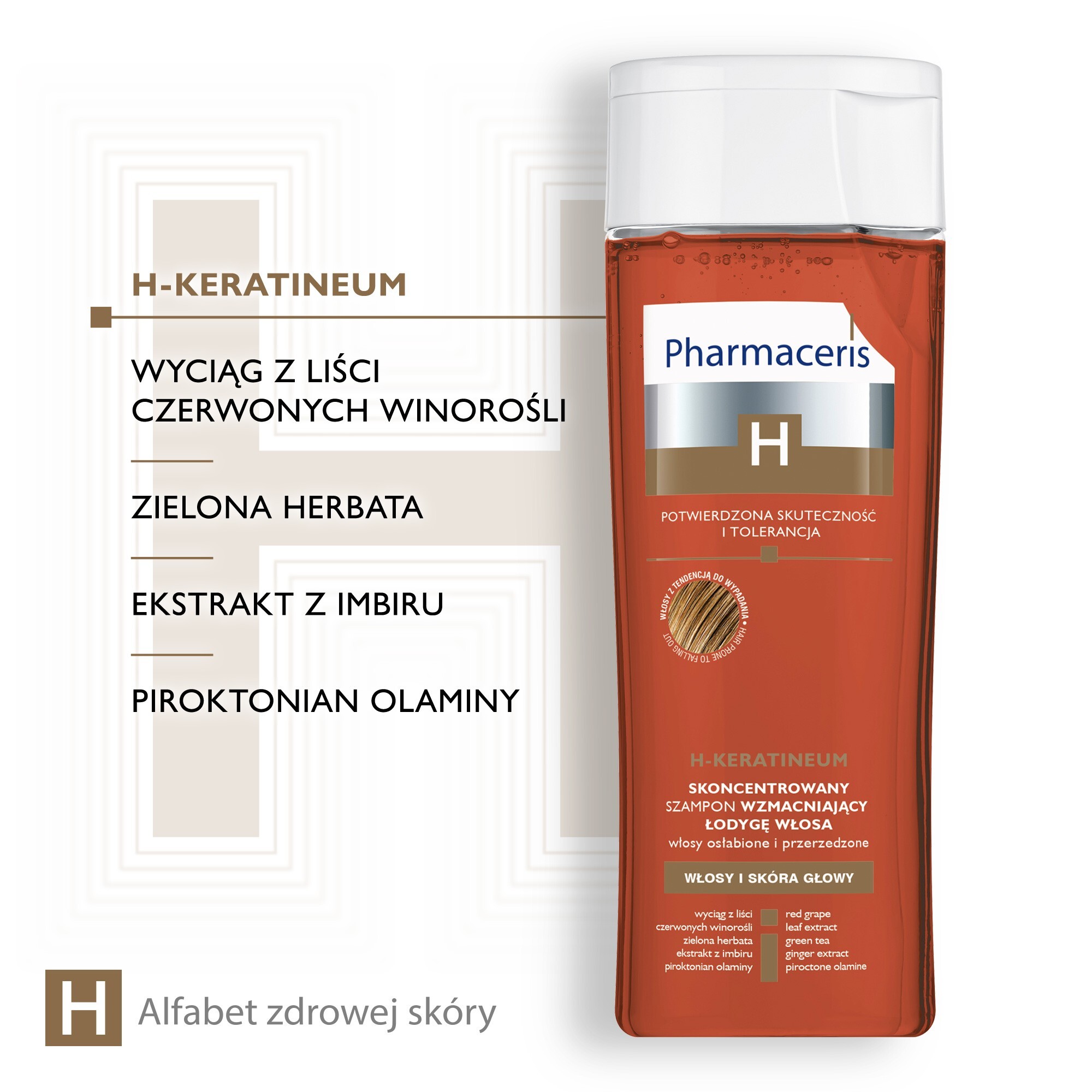 pharmaceris h-hair and scalp h-keratineum szampon wzmacniający włosy słabe