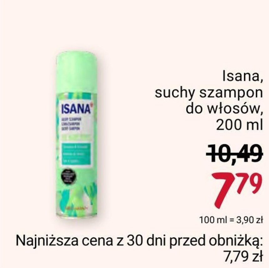suchy szampon isana kiedy bedzie promocja