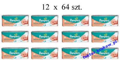 pampers chusteczki natural clean 12x64 szt