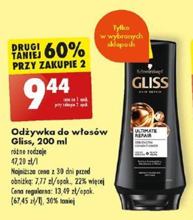 odżywka do włosów gliss kur 200 ml biedronka