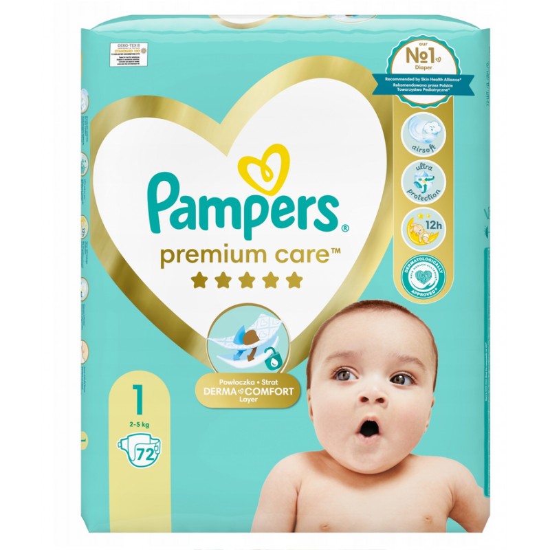 pampers premium 2 mini białe i zielone