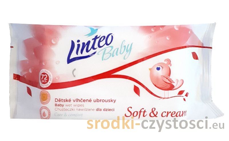 chusteczki nawilżane linteo baby soft and cream 72 sztuk sroka