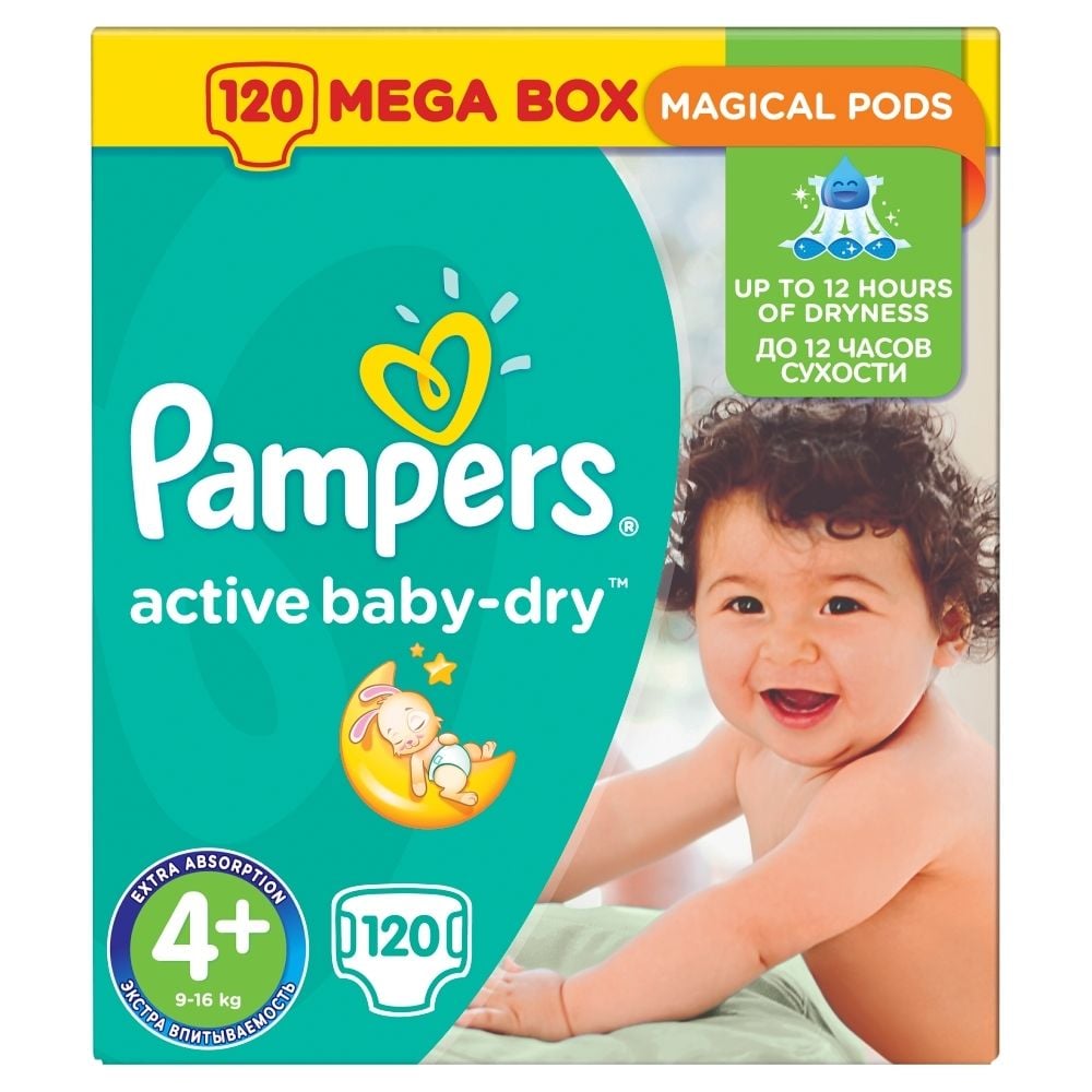 pampers active baby-dry pieluszki 4+ 120