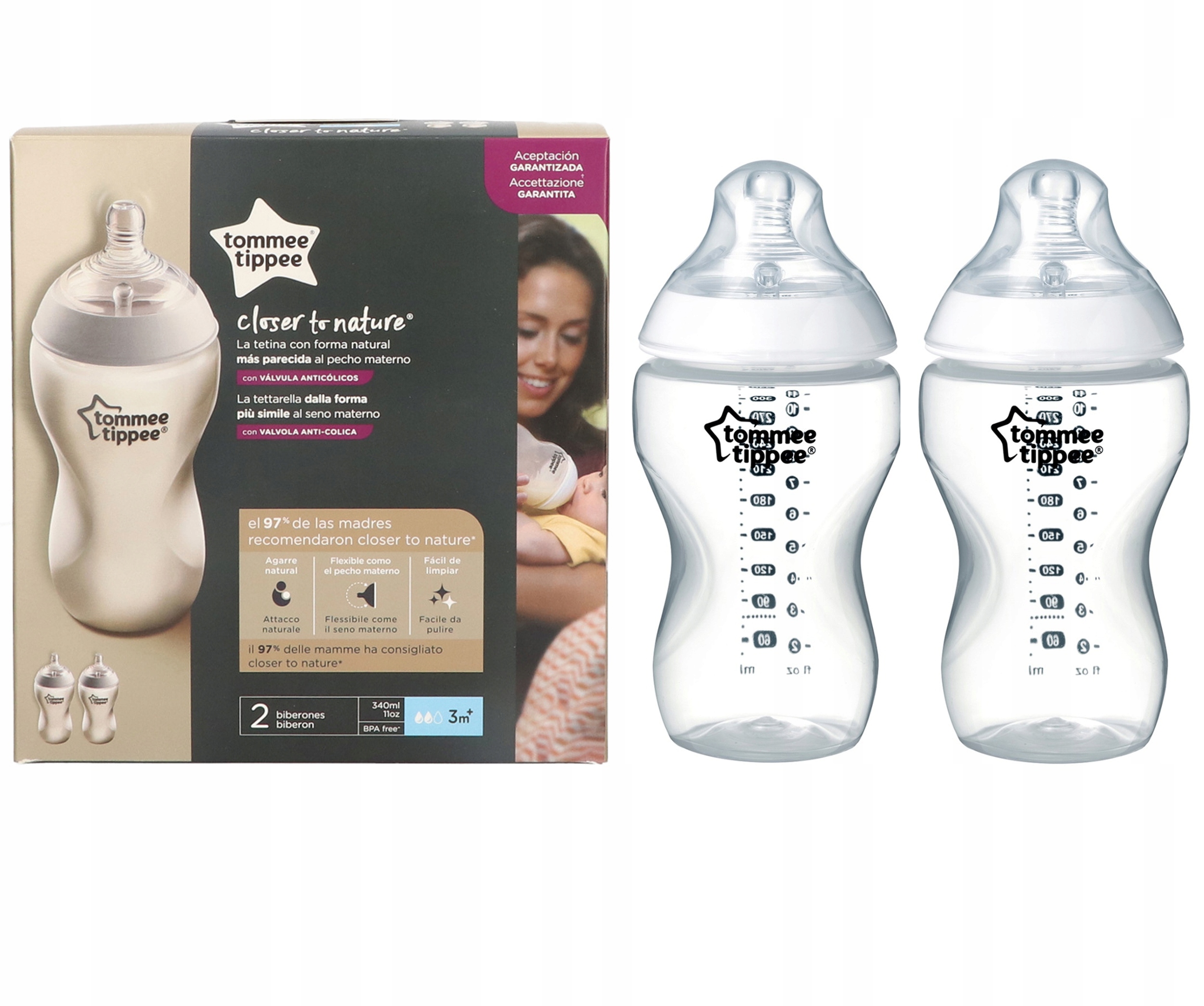 Tommee Tippee Closer To Nature Butelka do karmienia 3m+