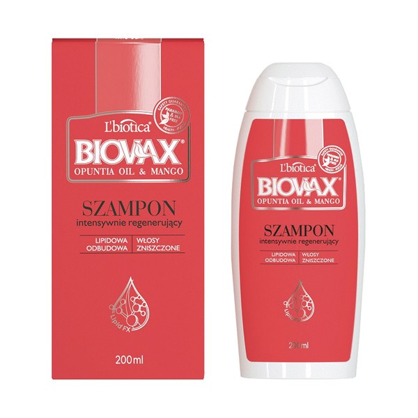 biovax opuntia oil & mango szampon intensywnie regenerujący