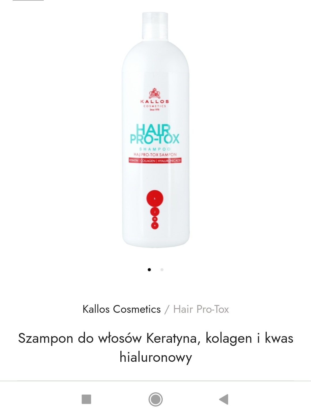 szampon do włosów kallos hair pro-tox