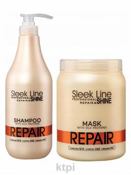 szampon do włosów z jedwabiem sleek line repair
