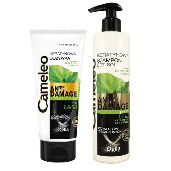 delia cameleo szampon do włosów włosów zniszczonych-bez soli odzywka
