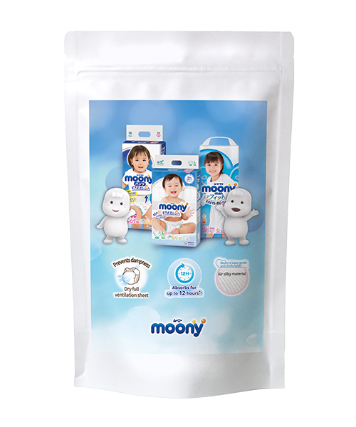 Japońskie pieluszki Moony Natural NB 0-5kg próbka 3szt