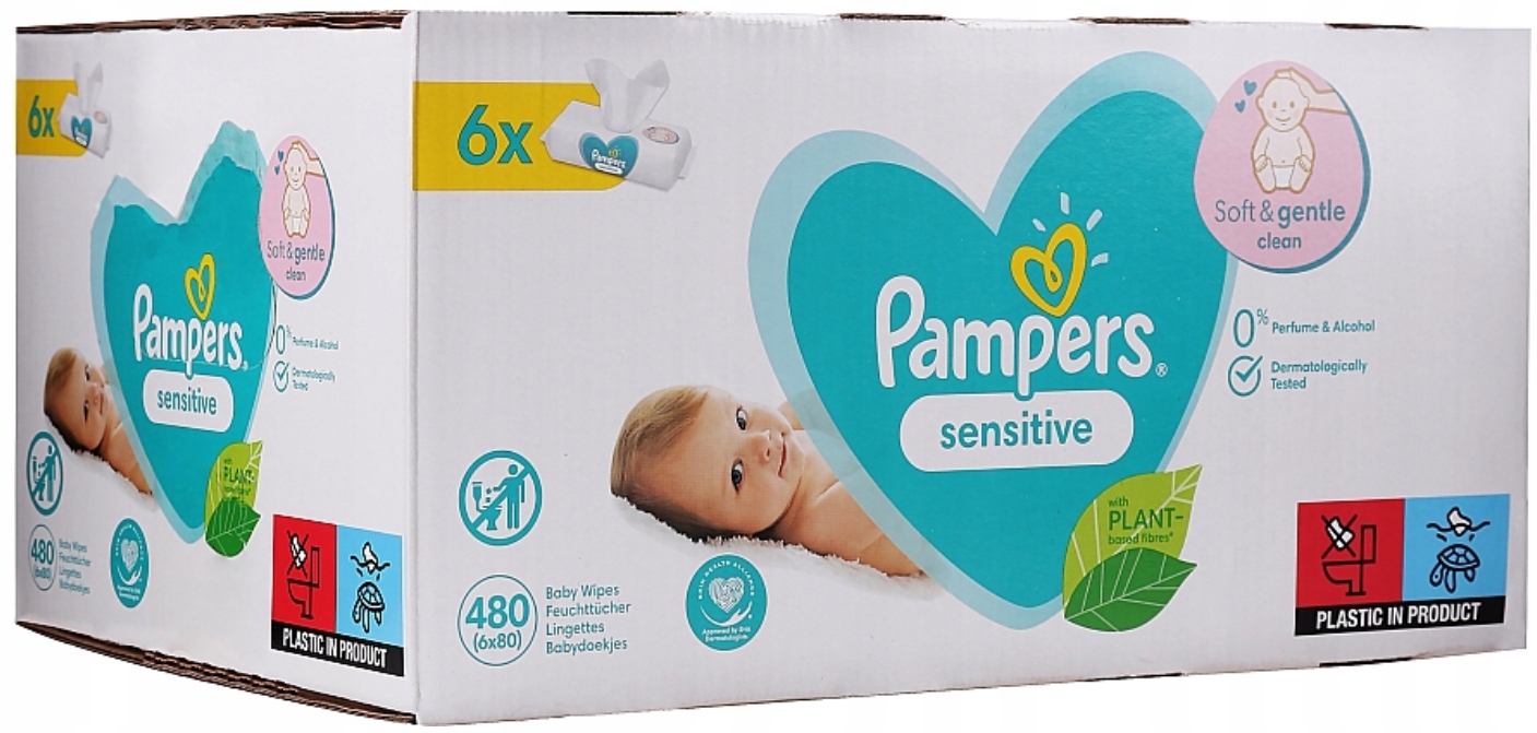 chusteczki pampers sensitive 6x80