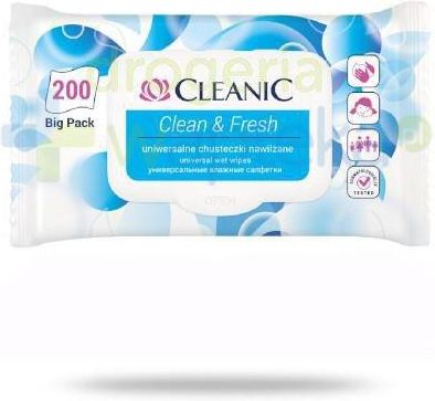 cleanic clean & fresh uniwersalne chusteczki nawilżane