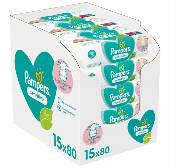 pampers sensitive chusteczki nawilżane sensitiv 6x56 szt