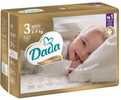 dada extra soft 3 midi pieluchy 4-9kg 60szt