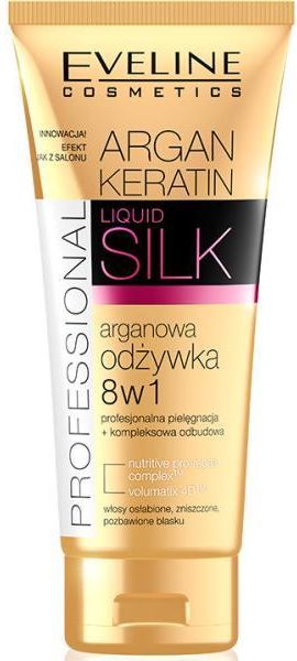 eveline argan keratin liquid silk odżywka do włosów 8w1