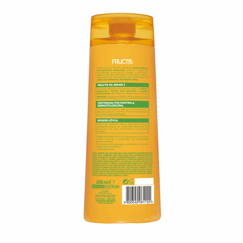 skład szampon garnier fructis oil repair 3