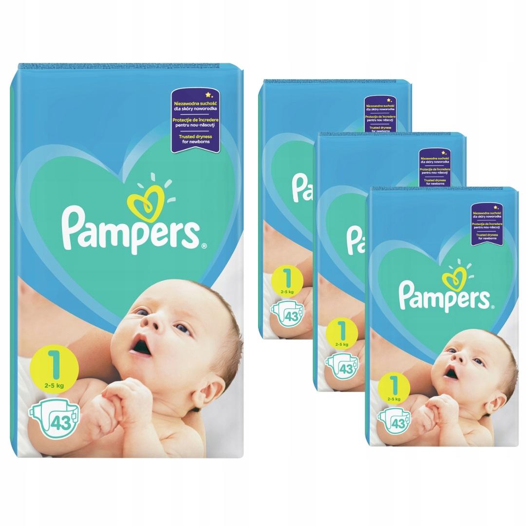 pampers pieluszki 2-5 kg newborn 1 43szt pieluchy