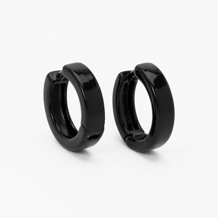 black huggie earrings